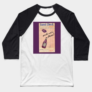 Pinot Noir Y2k Pink Guest Check Print Baseball T-Shirt